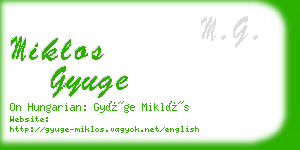 miklos gyuge business card